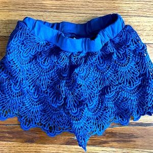 Dark blue lace shorts